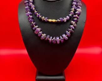 Beautiful Amethyst Necklace And Earring Set