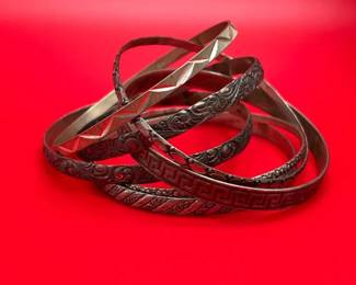 Vintage Sterling Silver Bangle Bracelets