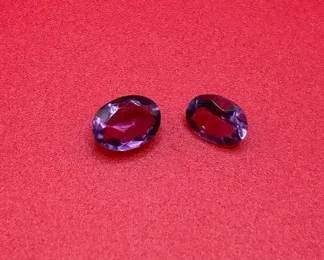 Set Of 2 Oval Cut 1ct Amethyst Gemstones