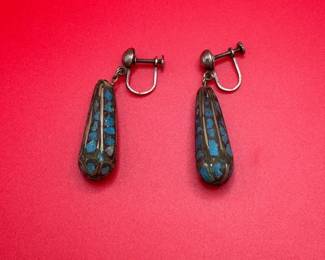 Unique Siamese Sterling Silver Dangling ScrewOn Earrings