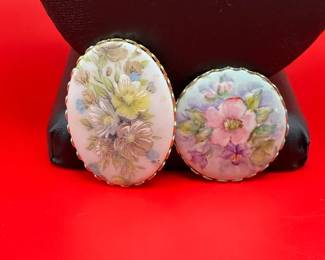 Two Beautiful Vintage Floral Brooches