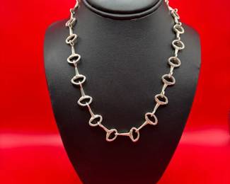 18 Sterling Silver Horse Snaffle Necklace