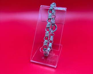Heavy Mens Sterling Silver 7 Bracelet