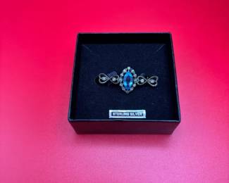 Sterling Silver Gemstone Brooch