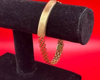 Solid 14K Yellow Gold ID Bracelet