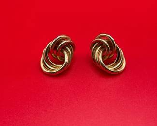 14K Yellow Gold Knot Earrings
