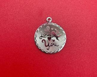 Sterling Silver I Love You Pendant
