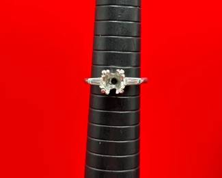Platinum Ring Missing Centerpiece Gemstone
