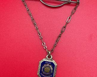 Vintage 10K Gold American Past Post Commander Pin