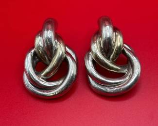 Huge Sterling Silver Vortex Earrings