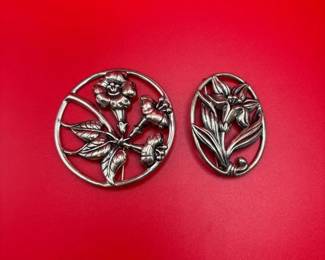 Set Of Vintage Danecraft Sterling Silver Brooches