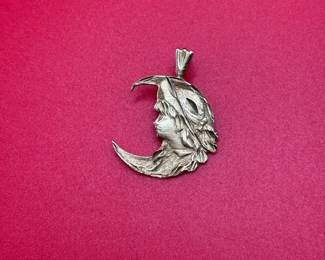 14K Yellow Gold Moon Goddess Pendant