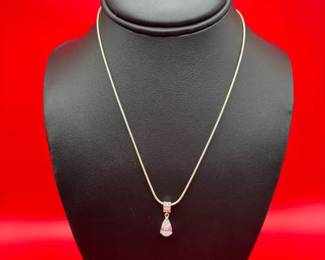 16 Sterling Silver Necklace And Pendant Set