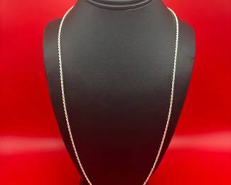 24 Sterling Silver Rope Chain With Lobster Clasp