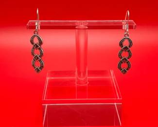 Sparkling Sterling Silver Dangle Earrings