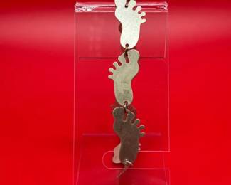 Sterling Silver Footprint Bracelet