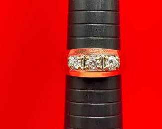 Gentlemens 14KT Yellow Gold Diamond Ring
