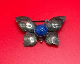 Vintage Sterling Silver Butterfly Brooch