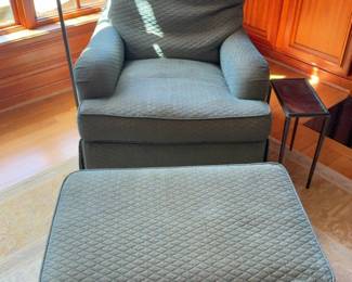 Rist Corporation Balmoral Chair with Matching Ottoman - W35” x D42” x H39”