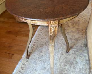 Niermann Weeks 21” Round Orleans End Table - Top Finish in Gilt Rust / Bottom in Mecca Silver - Price per One - 28” Tall