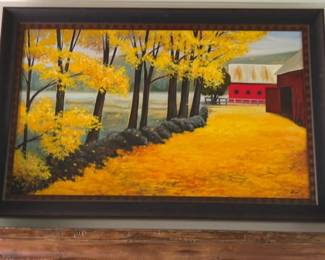 “Through the Woods" Framed Oil Painting by Karen Dupre 30 x 50