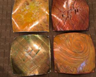 John Douglas Mixed Media on Metal Wall Art - 18” x 18” ea. - Price per Panel