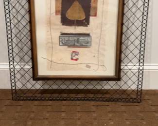 Framed Botanical Mixed Media Collage Art