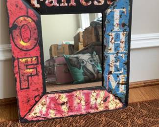 Rustic Metal 'Fairest of Them All' Decorative Mirror 15 x 17