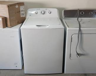 Lomi composter, Frigidaire chest freezer, GE washer, Maytag, dryer