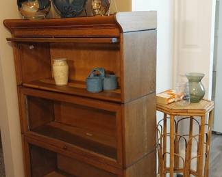 3 shelf barrister bookcase, rattan plant stand