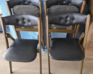 Set of 4 Coronet Wonderfold wood folding chairs