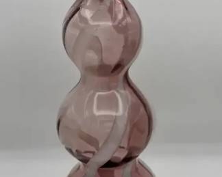 Vintage Alrose Murano Empoli Purple and White Candy Stripe Decanter