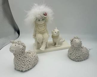 Department 56 Girls night in  Clay Lamb Candle Holders
