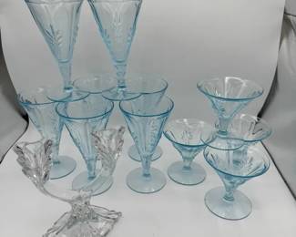 Fostoria Baroque Azure Blue Glassware