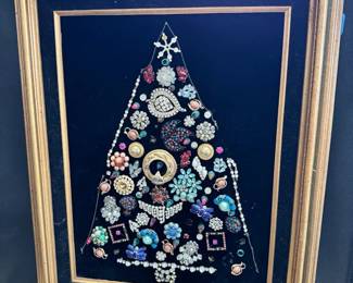 Christmas Tree Brooch Framed Artwork