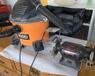 Craftsman Bench Grinder  Ridgid 6 Gal WetDry Vacuum
