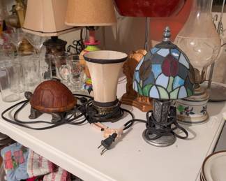 Stain glass lamps & glass turtle lamp
