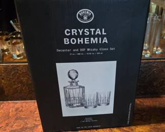 Bohemia Crystal Decanter w/Whiskey Glasses