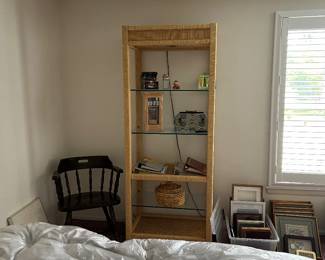 Henry Link Vintage Wicker Lighted Etagere