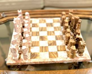 Chess Set w/Marble Board & Pieces