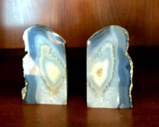 Blue Lace Agate Bookends
