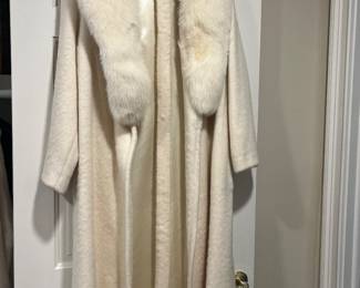 Vintage Jacobsons Felted Wool Coat w/Fur Collar  & Belt