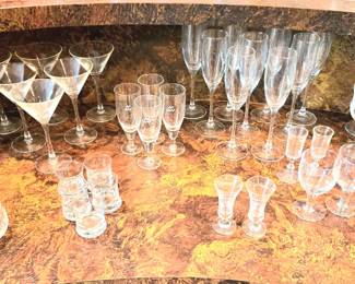 Martini, Champagne, Wine Glasses