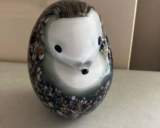 Large 5" glass porcupine paperweight