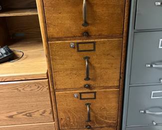 Antique oak file cabinet