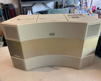 White Bose Acoustic wave music system, model 3000