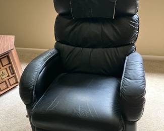 La-Z-Boy black leather recliner