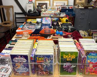 toys, games, VHS Disney tapes, and craft supplies