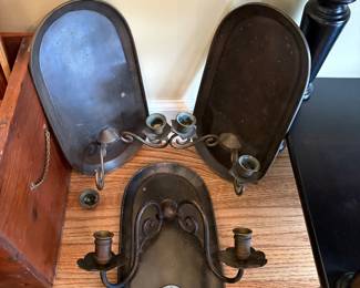 antique metal candle sconces with reflectors