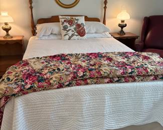 charming queen sized bed and headboard